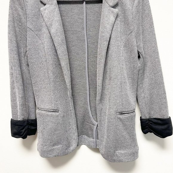 🚨SOLD🚨 SKIES ARE BLUE Asa Knit Open Front Cuffed Sleeve Pocket Casual Blazer - Picture 4 of 13